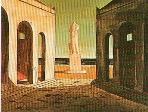 Giorgio de Chirico, La Méditation Automnale, 1910-1911, huile sur toile, 54 x 69 cm, coll.part. 